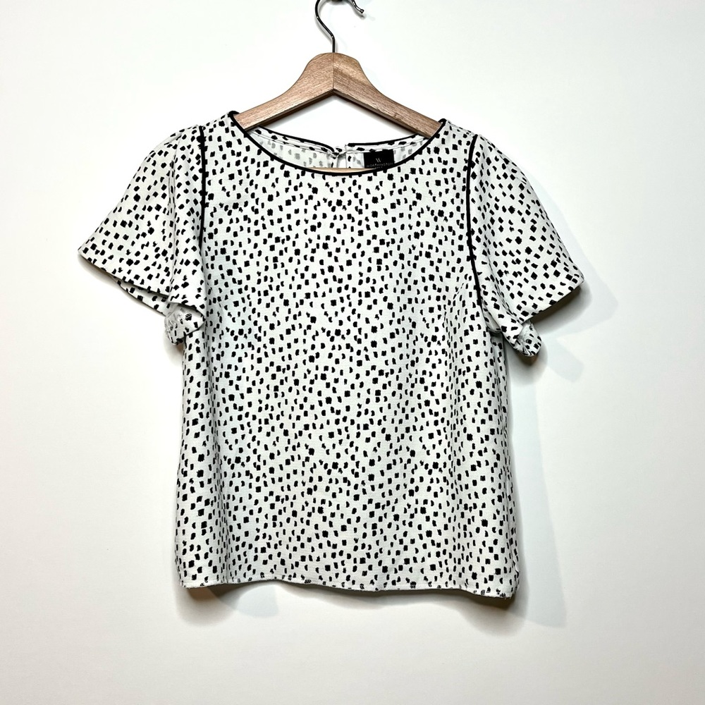 Worthington Petite white top with black spots, PM size
